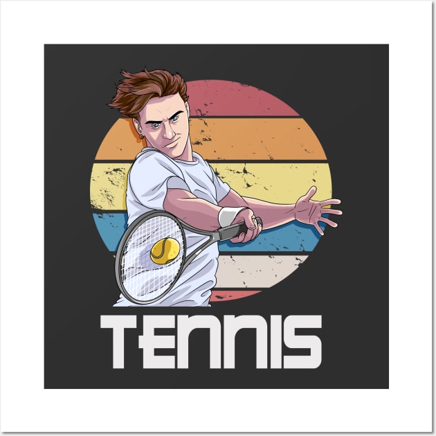 Tennis Player Racket Ball Tennis Coach Vintage Wall Art by Noseking